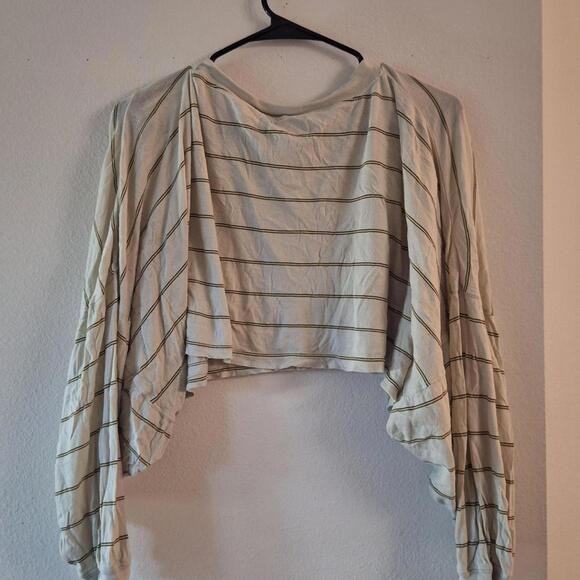 Free People Women's Long Sleeve Striped Crop Top - Picture 1 of 4